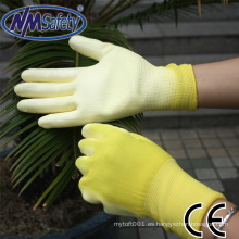 Los guantes protectores de mano NMSAFETY amarillo PU tienen EN388 4131